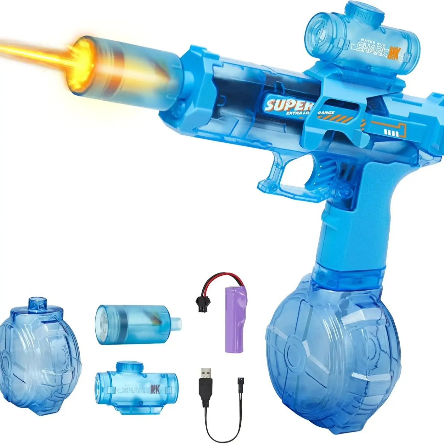 Electric Water Gun for Adults Kids,Automatic Electric Squirt Gun with Light Up,28-32 FT Range Water Pistol Blaster Soaker,Water Blaster for Age 3-12, Summer, Beach,Swimming Pool,Outdoor Water Toy