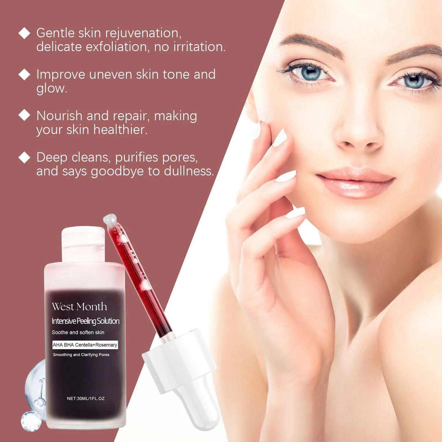 Peeling Face Serum Fruit Acid AHA BHA anti Acne Exfoliating Repairing Shrink Pores Moisturizing Salicylic Acid Facial Skin Care