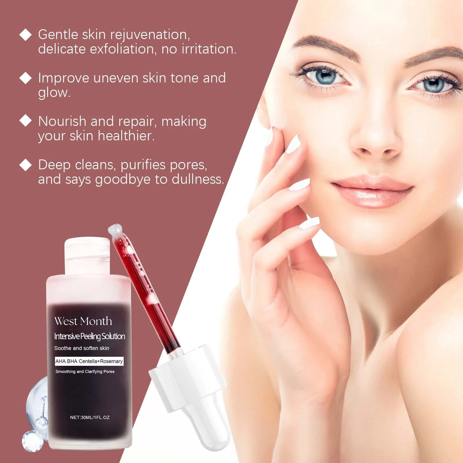 Peeling Face Serum Fruit Acid AHA BHA anti Acne Exfoliating Repairing Shrink Pores Moisturizing Salicylic Acid Facial Skin Care