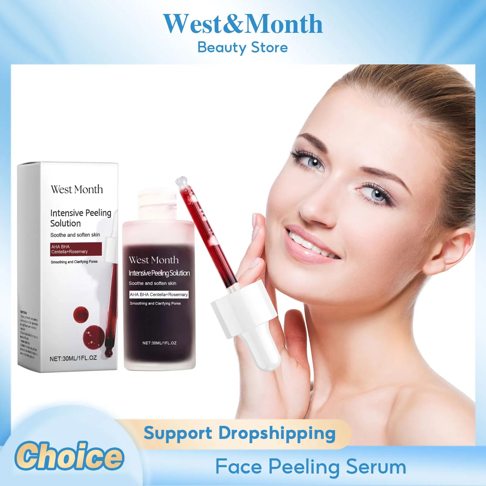 Peeling Face Serum Fruit Acid AHA BHA anti Acne Exfoliating Repairing Shrink Pores Moisturizing Salicylic Acid Facial Skin Care